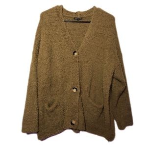 Staccato Brown Fuzzy Button Down Cardigan